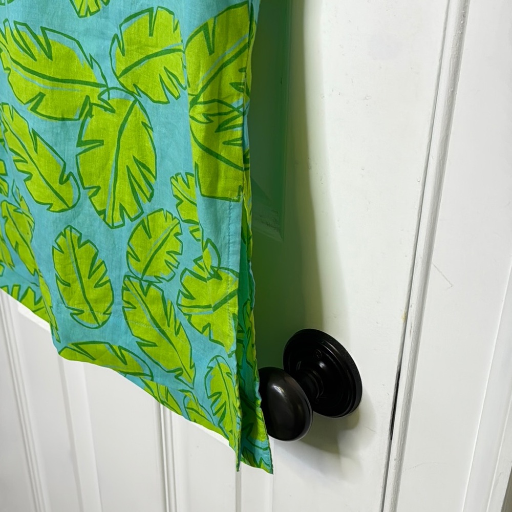 Hatley Green and Blue Cuffed Sleeve Mini Dress/Cover Up 100% Cotton - Picture 6 of 8